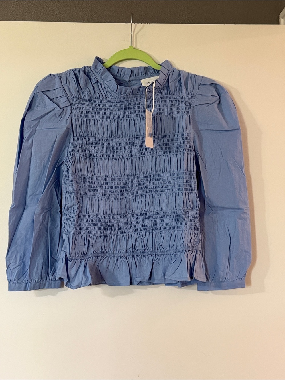 Heyson Ruffle-Hem Blouse in Light Blue